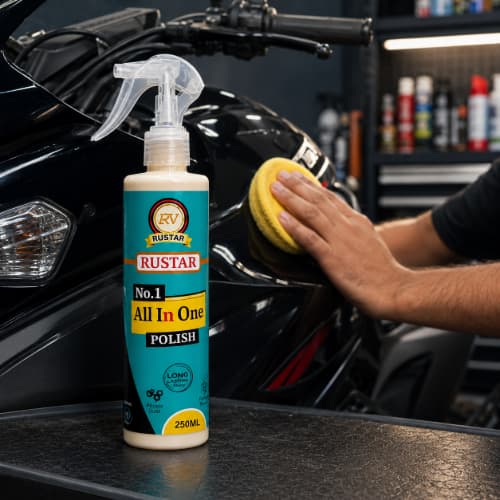 RUSTAR Motorcycle Care Combo - All In One Polish 250ml + Helmet Cleaner