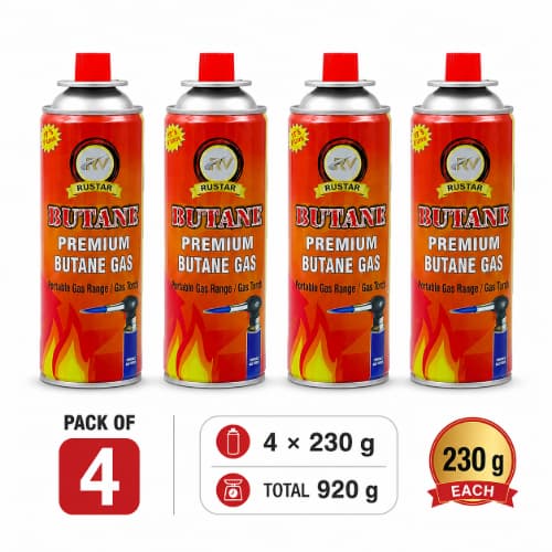 RUSTAR Premium Butane Gas 230g x 4 Cans