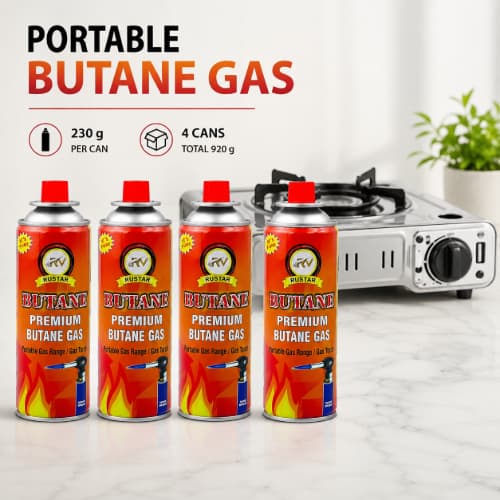 RUSTAR Premium Butane Gas 230g x 4 Cans