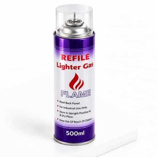 FLAME Refill Lighter Gas 500ml | Butane Gas Refill Canister