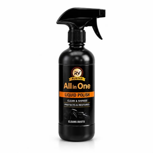 RUSTAR Motorcycle Chain Cleaning Kit | 150ml Chain Cleaner + 150ml Chain Lubricant + 250ml Bike Polish with Brush & Sponge