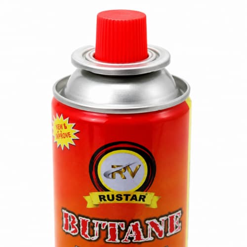 RUSTAR Premium Butane Gas 230g x 2 Cans | Portable Butane Gas Canister Pack