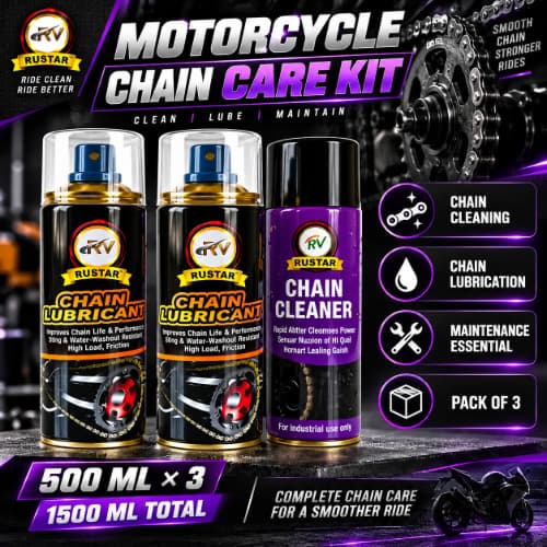 Rustar Chain Lube & Cleaner Pack of 3 – 500ml x 3
