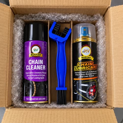 Rustar Chain Cleaner & Chain Lubricant Combo with Cleaning Brush 500ml + 500ml