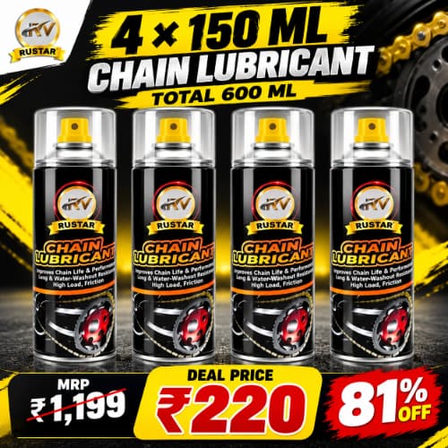 Rustar Chain Lubricant Pack of 4 – 150 ml Each | Motorcycle & Bike Chain Lube