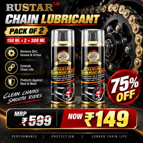 RUSTAR Chain Lubricant for Motorcycle & Bike Chain – Pack of 2, 150 ML Each