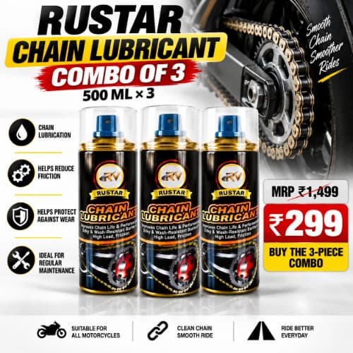 RUSTAR Chain Lubricant 500 ML Combo Pack of 3